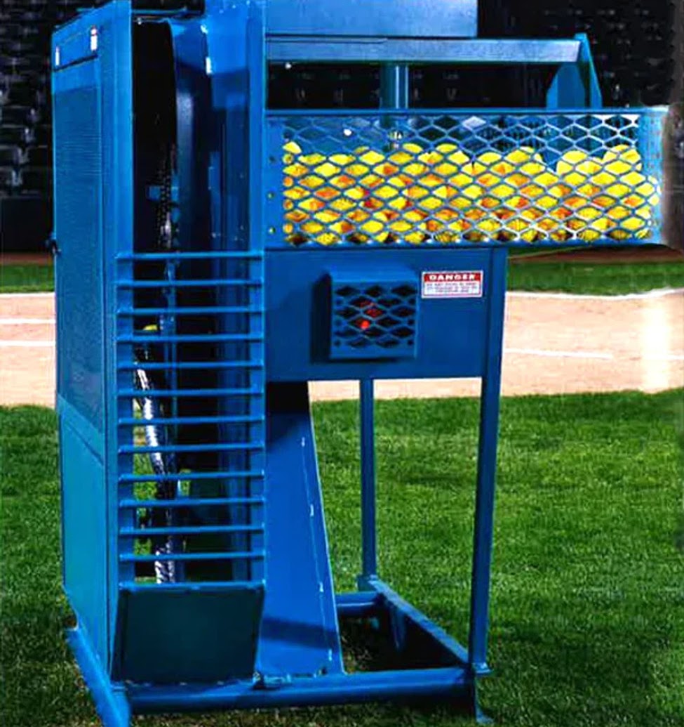 Softball pitching machine at Batter Up